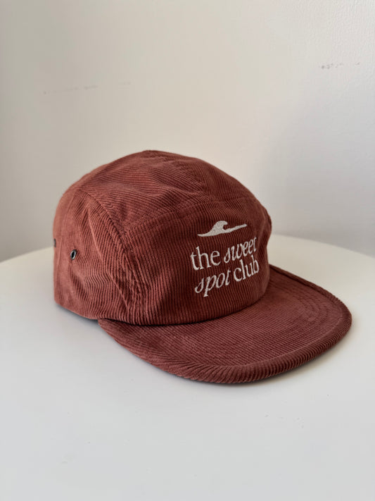 THE SWEET SPOT CLUB Organic Cord Camper Cap Blush Red