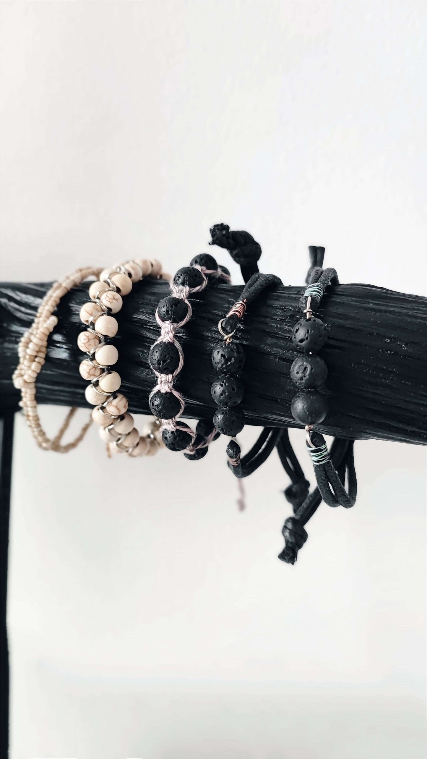 LAVA STONE BRACELET TRIO PINK