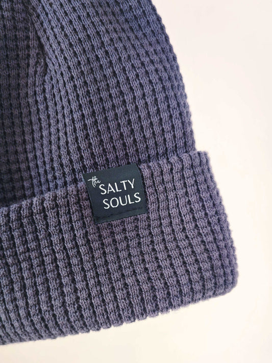 ORGANIC WAFFLE BEANIE CHARCOAL