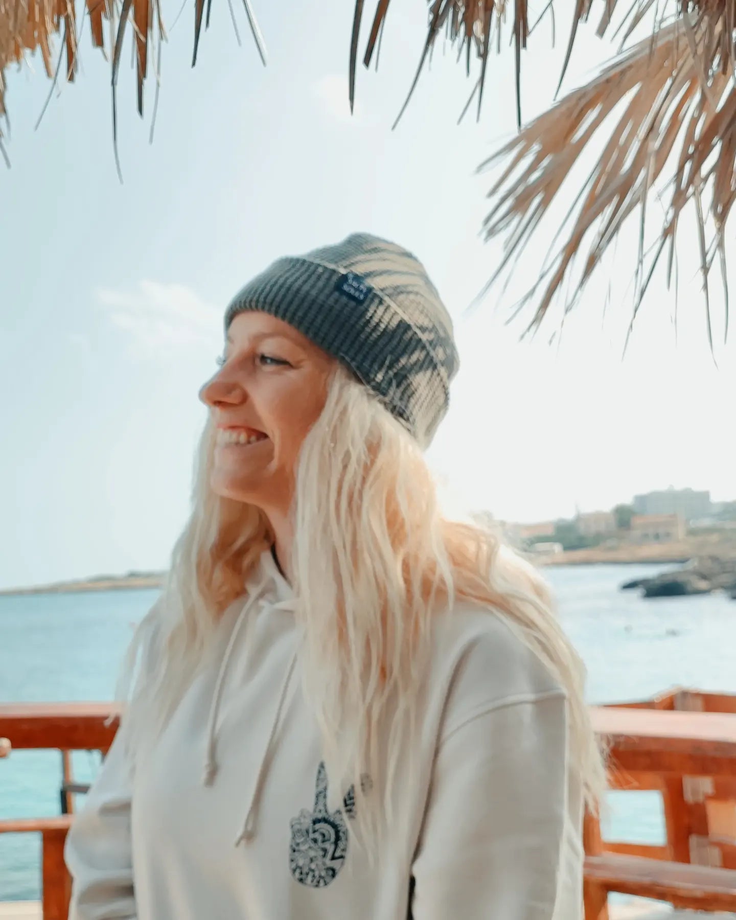 ORGANIC WAFFLE BEANIE KHAKI