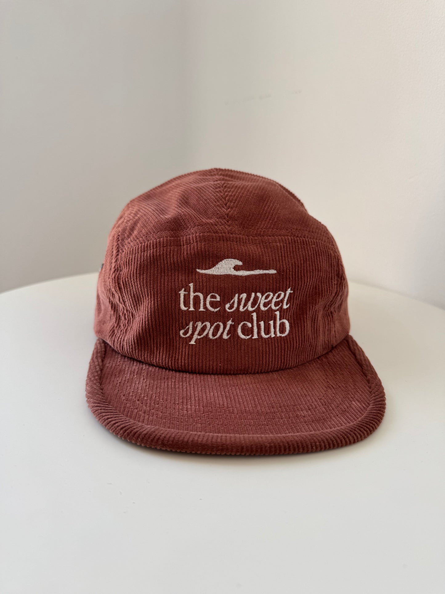 THE SWEET SPOT CLUB Organic Cord Camper Cap Blush Red
