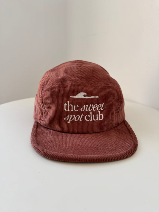 THE SWEET SPOT CLUB Organic Cord Camper Cap Blush Red