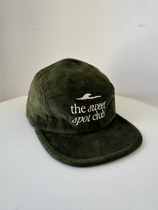 THE SWEET SPOT CLUB Organic Cord Camper Cap Boozy Green